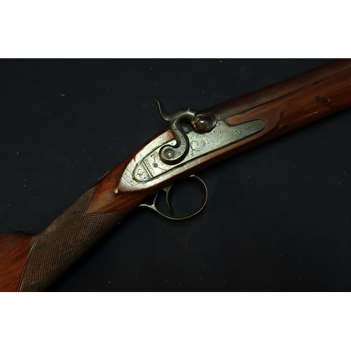 238 - Single barrel 12 bore percussion cap (converted from flintlock) shotgun with 32 inch barrel complete... 