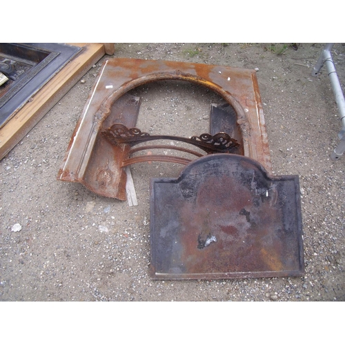 147 - Cast iron fire surround with cast back