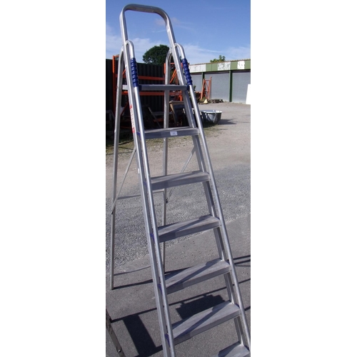 123 - Set of aluminium folding stepladders