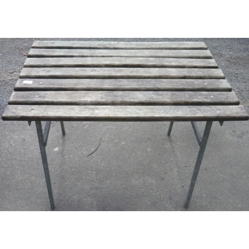1 - Wood and galvanised greenhouse table