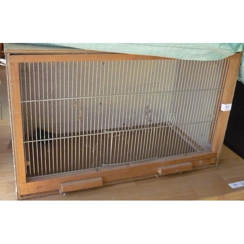 71 - Wooden and metal hamster cage/bird cage and one dismantled cage