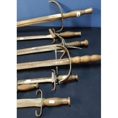 48 - Group of quality reproduction/re-enactment medieval style swords, short swords and daggers, some wit... 