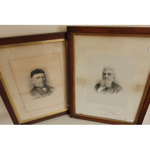 52 - Pair of oak framed engravings of George Pyman Esq. and another marked G.W.Schofield (approx 49cm x 6... 