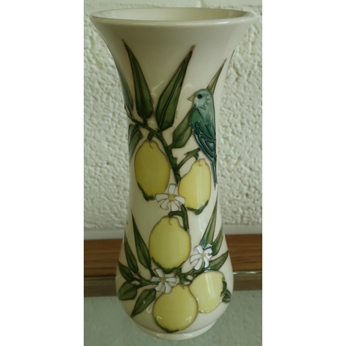 4 - Moorcroft Lemon Tree vase, the base with monogram initial (20.5cm high) (slight crazing to glaze)