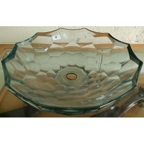 493 - Modern design glass sink with adazed style detail (diameter 43cm)