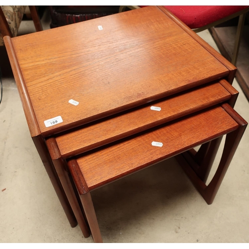 169 - Set of circa 1970s retro teak G Plan style set of three occasional tables