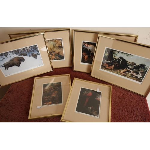 173 - Thirteen framed and mounted wildlife prints