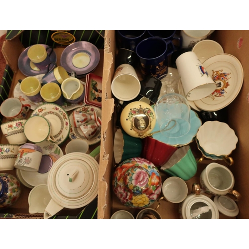 32 - Royal Stuart Harlequin part tea service, various commemorative ware, decorative ceramics and other i... 