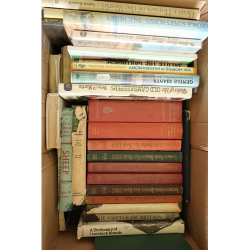 68 - Box of various assorted country related books including various Farmers Stock and Breeders Yearbooks... 
