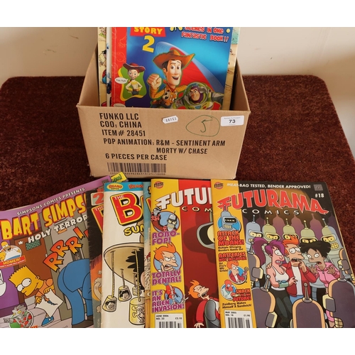 73 - Collection of various comics and comic style magazines including Futurama etc