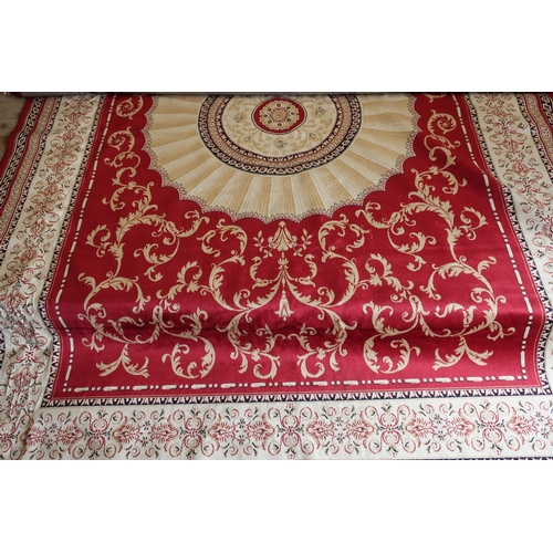 333 - Red ground Abusson Carpet (280cm x 200cm)