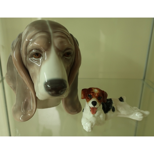 2 - Lladro figure of a dogs head (height 14cm) and a Royal Doulton figure HM1101 of a terrier (2)