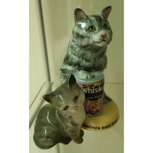 3 - Royal Doulton Whiskers Cat Silver Tabby Limited Edition No 417/750 MCL15 and a Beswick cat (2)