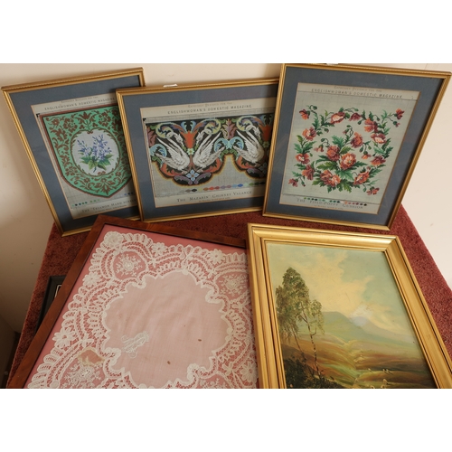42 - Large selection of 19th C and later framed wool works, bead works, needle works etc