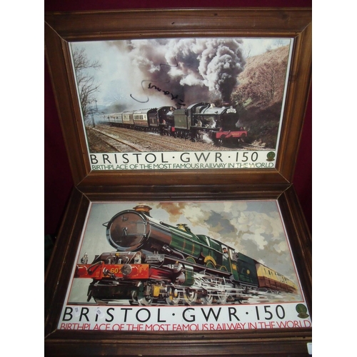 44 - Framed and mounted Bristol GWR commemorative poster and another similar (2)