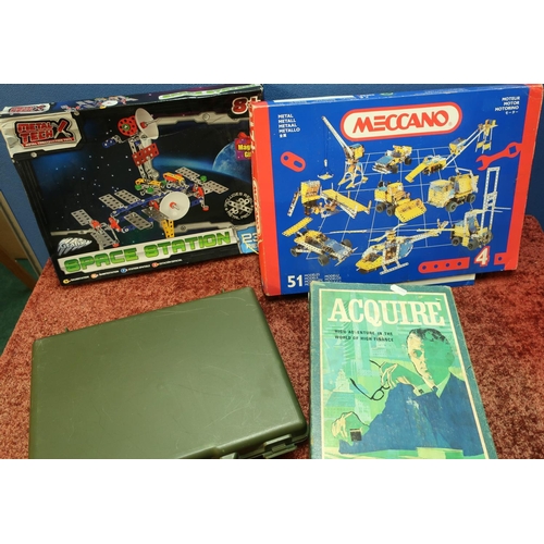 209 - Selection of various boxed modern Meccano, vintage Acquire board game etc