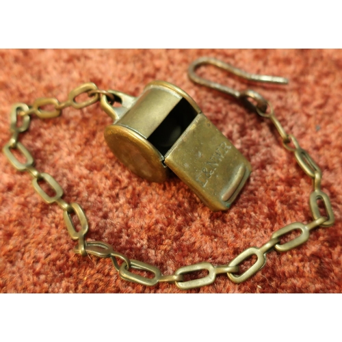 35 - D & N.W.R railway whistle and chain