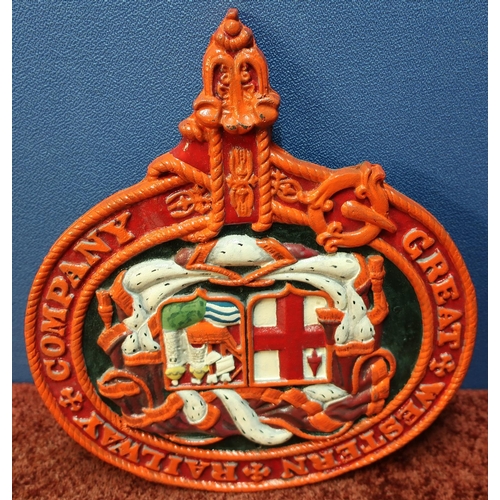 6 - Cast metal railway Coat of Arms for Great Western Railway Company