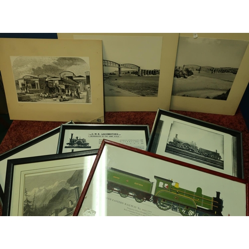 83 - Box containing a quantity of various railway related pictures, prints, photographic prints etc