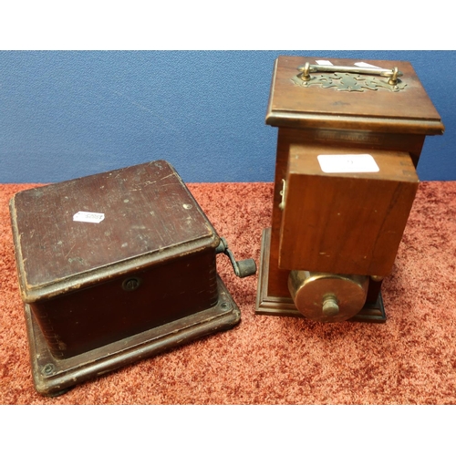 9 - Mahogany cased British manufacture signalling alarm machine and associated winding box (2)