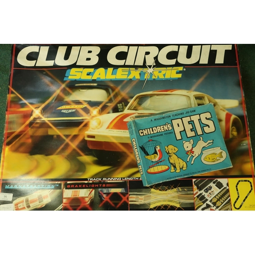 96 - Boxed Club Circuit Scalextric set and a Waddingtons teaching jigsaw Children's Pets (2)