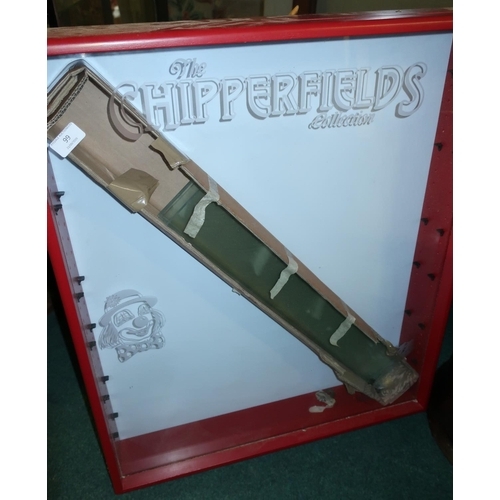 99 - Wall mounted toy display cabinet, the glazed door marked Chipperfields Collection (61cm x 70cm x 12c... 