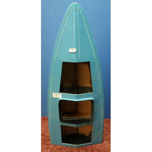 247 - Wooden remote control powerboat hull 
(length 64cm)