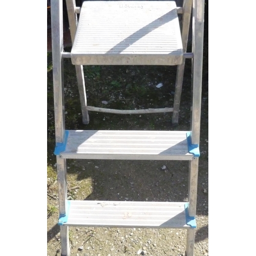 163 - Small set of aluminium step ladders