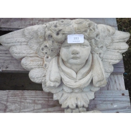 183 - Wall mounted cherub face plaque