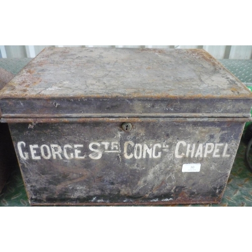 30 - George Street Congregation Chapel deed box containing a large amount of various tools