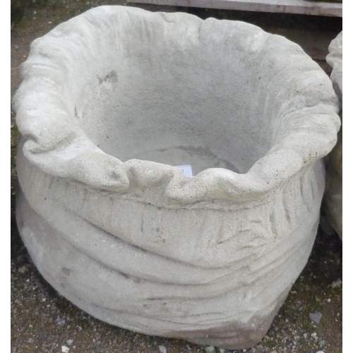 188 - Large sack shaped planter