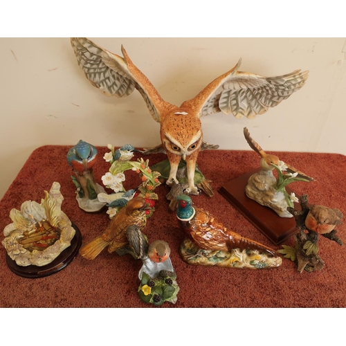 13 - Box of various ceramic birds including a Beswick pheasant No. 1226