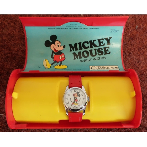 249 - Cased Bradley Time Mickey Mouse wristwatch