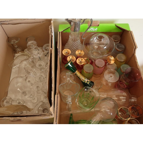 43 - Two boxes of assorted glasses and glassware