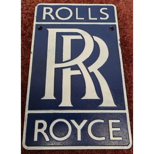 301 - Cast metal reproduction Rolls Royce wall plaque (18cm x 29cm)