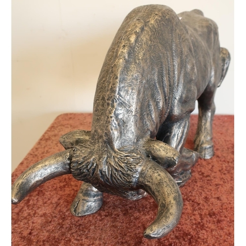 298 - Bronzed effect figure of a Spanish style bull (height 33cm)