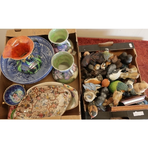 259 - Selection of various Maling ceramics including lustre ware, a blue and white bowl, vases etc