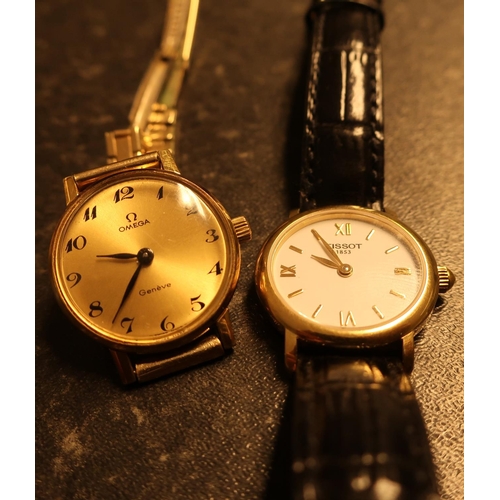 246 - Ladies Omega Geneve wristwatch and a ladies Tissot wristwatch (2)