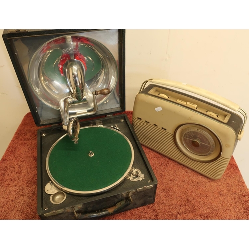 335 - Decca travelling record player and a Bush vintage radio (2)