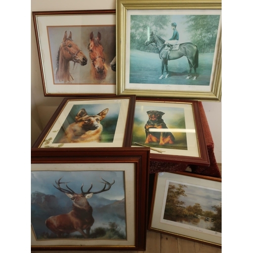 21 - Selection of various prints including dogs, stags, horses etc (6)