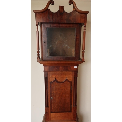 226 - 19th C mahogany and oak long cased clock case