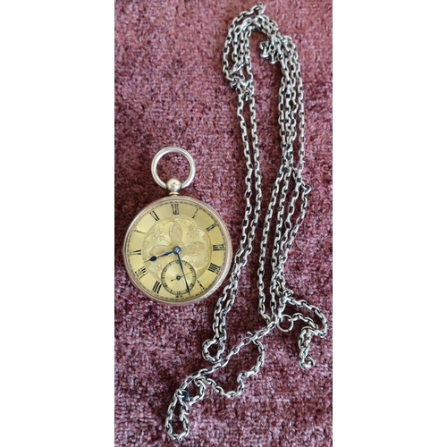 449 - 18ct gold cased gents pocket watch by Stephensons of Whitby No 37388 and an unmarked rose gold muff ... 