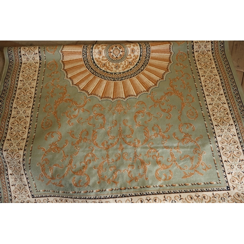 566 - Green ground Abusson carpet (230cm x 160cm)