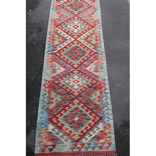 571 - Vegetable dye wool Chobi Kelim runner (200cm x 65cm)