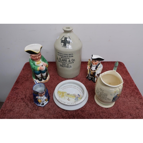 583 - Gardall J Clark & Co West Street Sheffield Stoneware flagon, a nursery rhyme Shelley babies plate, m... 