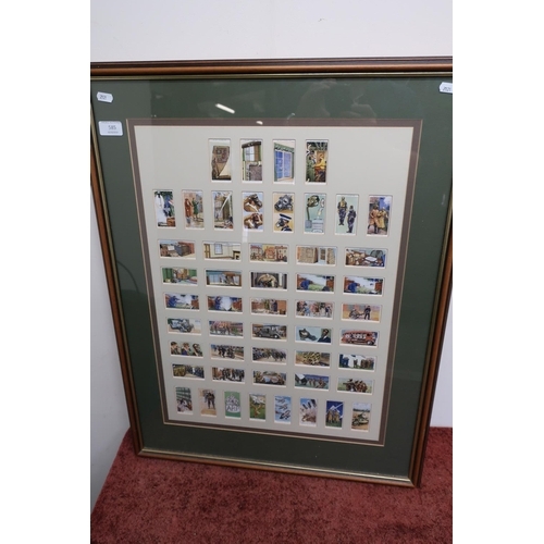 585 - Framed & mounted set of Wills Cigarette Cards, Air Raid Precautions