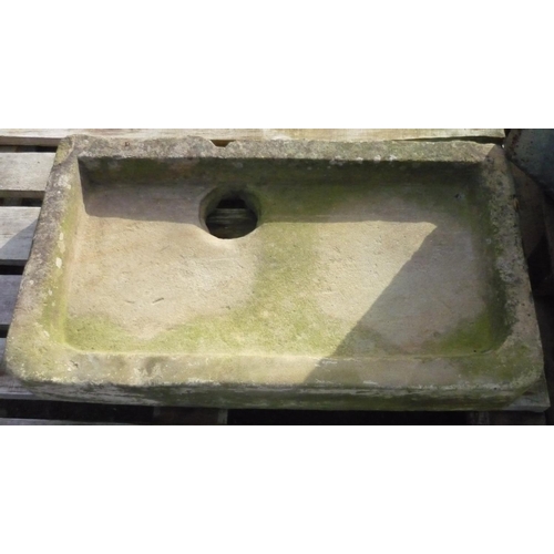 121 - Shallow indoor sandstone sink