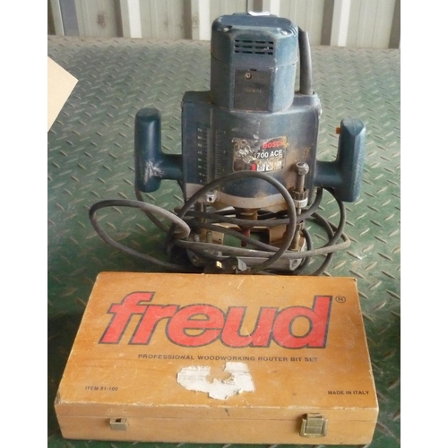 9 - Bosch Professional router and a box of Freud Professional woodworking router bits