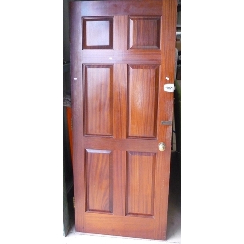 109 - Quality wooden front door including locks and brass handles