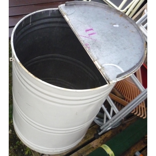 144 - Painted galvanized grain bucket